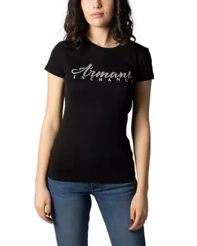 Футболка женская Armani Exchange с принтом, черный