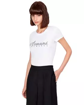 Футболка женская Armani Exchange со стразами, белый