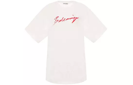 Футболка женская Balenciaga, белый / розовый