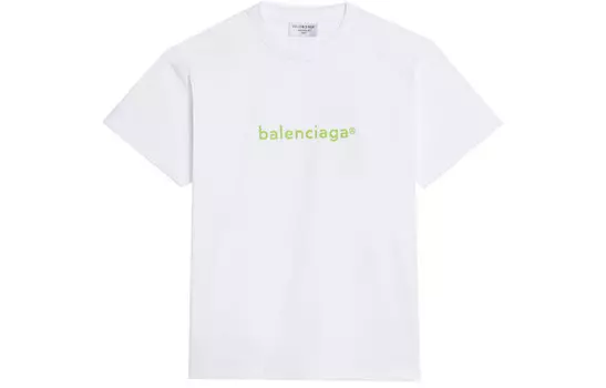 Футболка женская Balenciaga, белый / салатовый