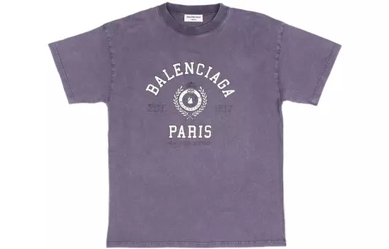 Футболка женская Balenciaga, фиолетовый / белый