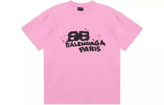 Футболка женская Balenciaga, розовый / черный