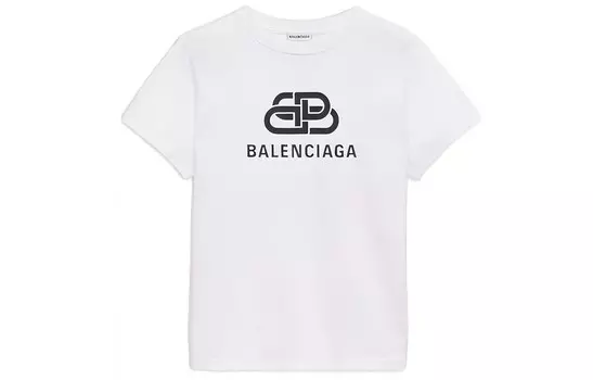 Футболка женская Balenciaga с логотипом, белый / черный