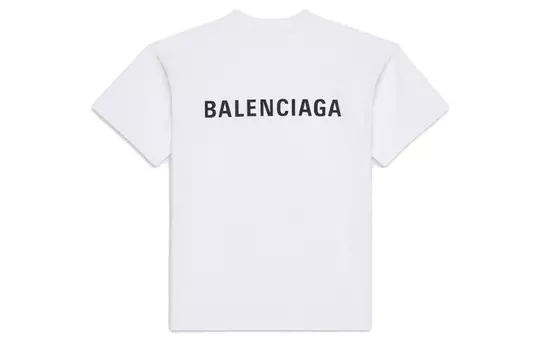 Футболка женская Balenciaga с логотипом черного цвета, белый