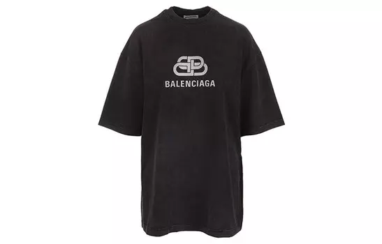 Футболка женская Balenciaga с логотипом, черный