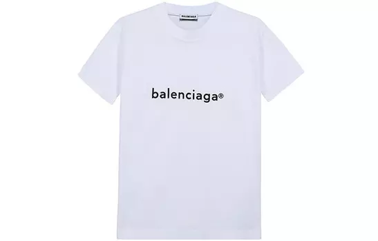 Футболка женская Balenciaga с логотипом и короткими рукавами, белый