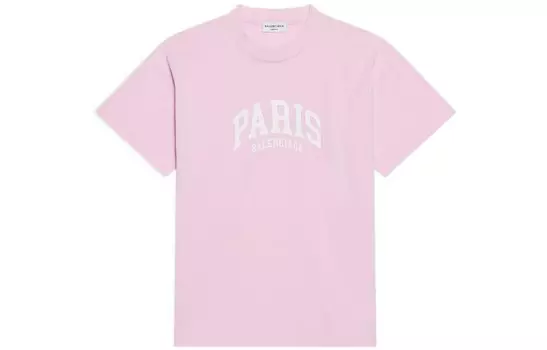 Футболка женская Balenciaga с логотипом, розовый / белый