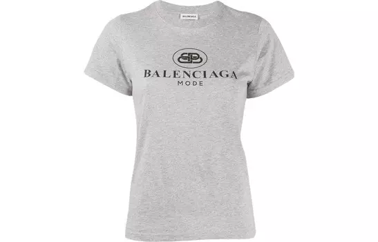 Футболка женская Balenciaga с логотипом, серый