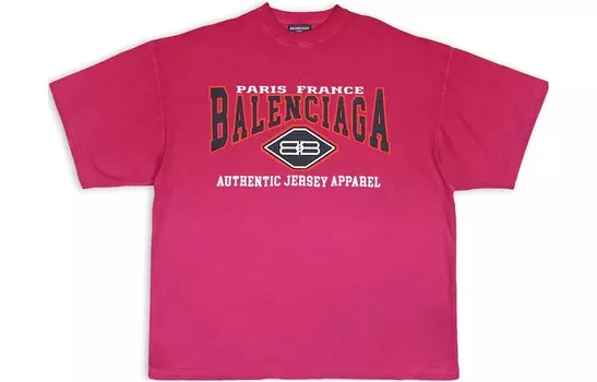 Футболка женская Balenciaga с объемным логотипом, розовый