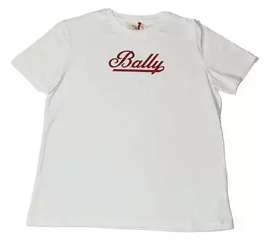 Футболка женская белая Bally 6240588 из 100% хлопка с логотипом