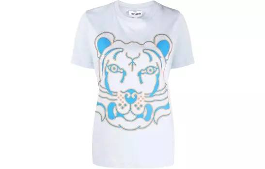 Футболка женская белая/синяя Kenzo
