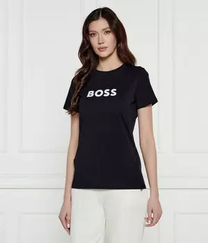 Футболка женская Boss Orange базовая с логотипом, черный
