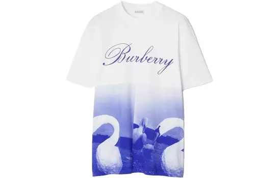 Футболка женская Burberry, белый / фиолетовый