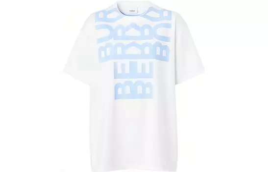 Футболка женская Burberry, белый / голубой