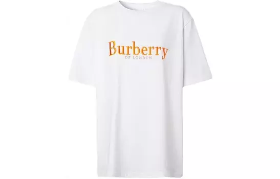 Футболка женская Burberry, белый / оранжевый