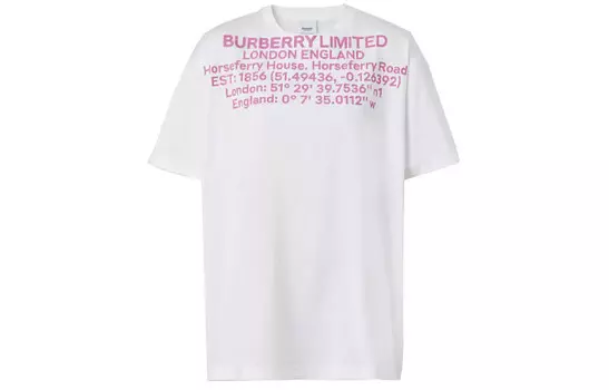 Футболка женская Burberry, белый / розовый