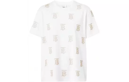 Футболка женская Burberry, белый / золотой