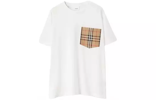 Футболка женская Burberry с цветным карманом, белый