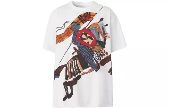 Футболка женская Burberry с цветным рисунком, белый