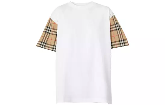 Футболка женская Burberry с цветными рукавами, белый