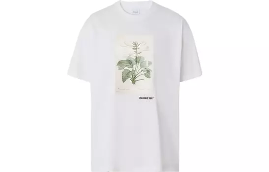 Футболка женская Burberry с цветочным принтом, белый