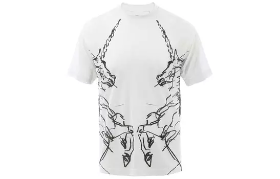 Футболка женская Burberry с двойным рисунком, белый