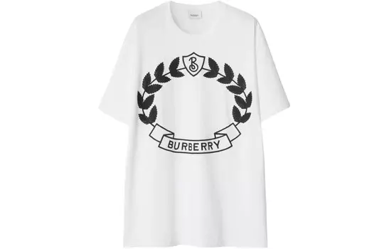Футболка женская Burberry с короткими рукавами, белый / черный