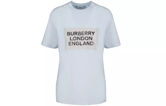 Футболка женская Burberry с логотипом, светло-голубой