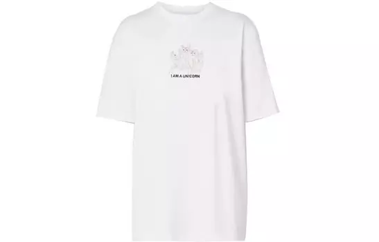 Футболка женская Burberry с мультяшным принтом, белый