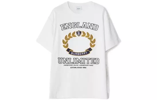 Футболка женская Burberry с принтом и логотипом, белый