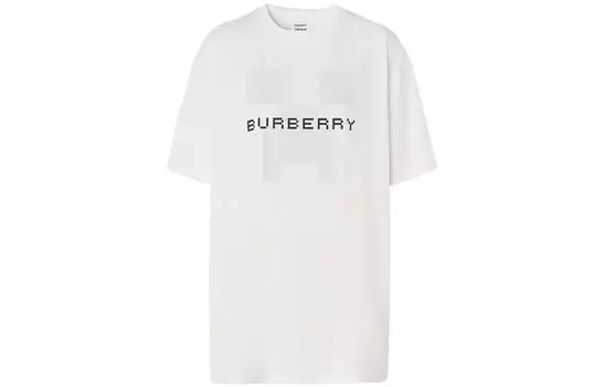 Футболка женская Burberry с принтом логотипа, белый