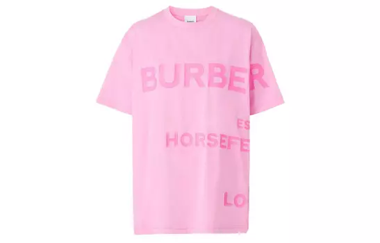 Футболка женская Burberry с ярким логотипом, розовый