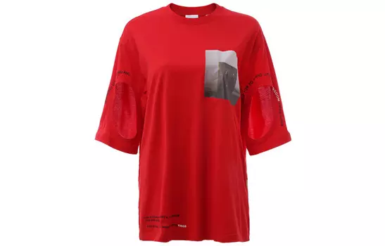 Футболка женская Burberry с рисунком, красный