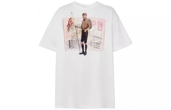 Футболка женская Burberry с рисунком на лицевой части, белый