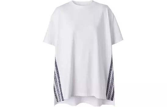 Футболка женская Burberry с узором по бокам, белый