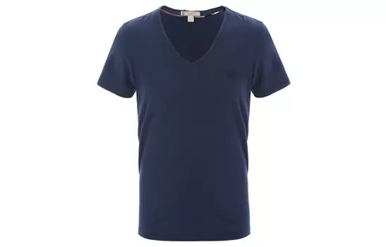 Футболка женская Burberry с v-образным вырезом, темно-синий