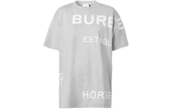 Футболка женская Burberry, светло-серый / белый