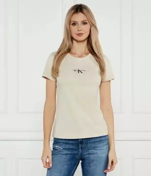Футболка женская Calvin Klein Jeans хлопковая, бежевый