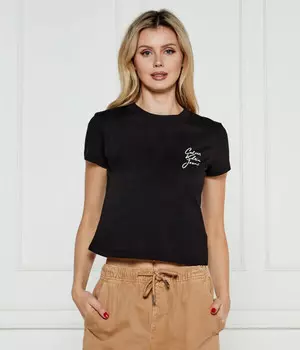 Футболка женская Calvin Klein Jeans хлопковая короткая, черный