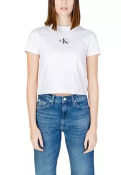 Футболка женская Calvin Klein Jeans короткая, белый