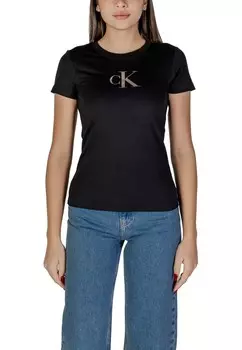 Футболка женская Calvin Klein Jeans с логотипом бренда, черный