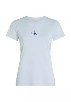 Футболка женская Calvin Klein Jeans с логотипом бренда, светло-голубой