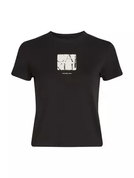 Футболка женская Calvin Klein Jeans с принтом, черный