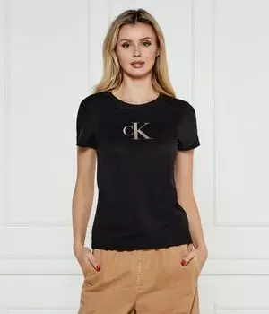 Футболка женская Calvin Klein Jeans Slim Fit с короткими рукавами, черный
