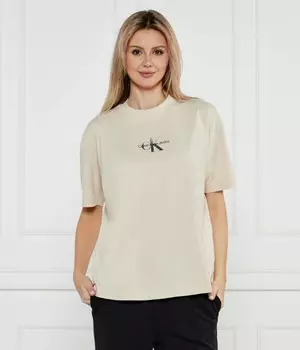 Футболка женская Calvin Klein Jeans свободного кроя, бежевый