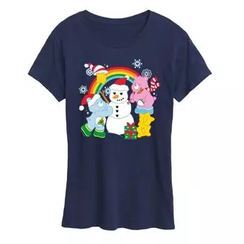 Футболка женская Care Bears с принтом снеговика Licensed Character, синий