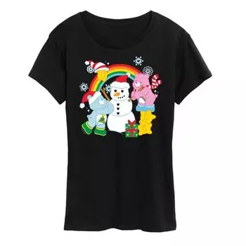 Футболка женская Care Bears с принтом снеговика Licensed Character, черный