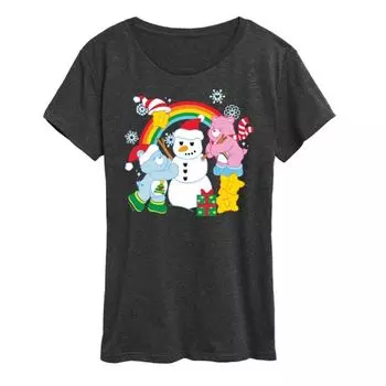Футболка женская Care Bears с принтом снеговика Licensed Character, серый