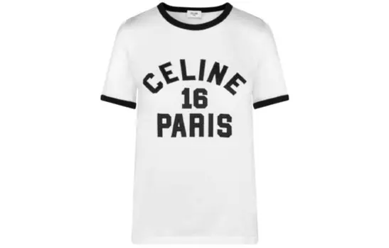Футболка женская Celine, белый / черный
