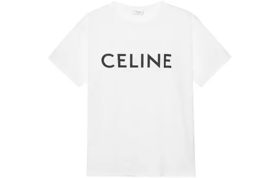 Футболка женская Celine с логотипом, белый / черный